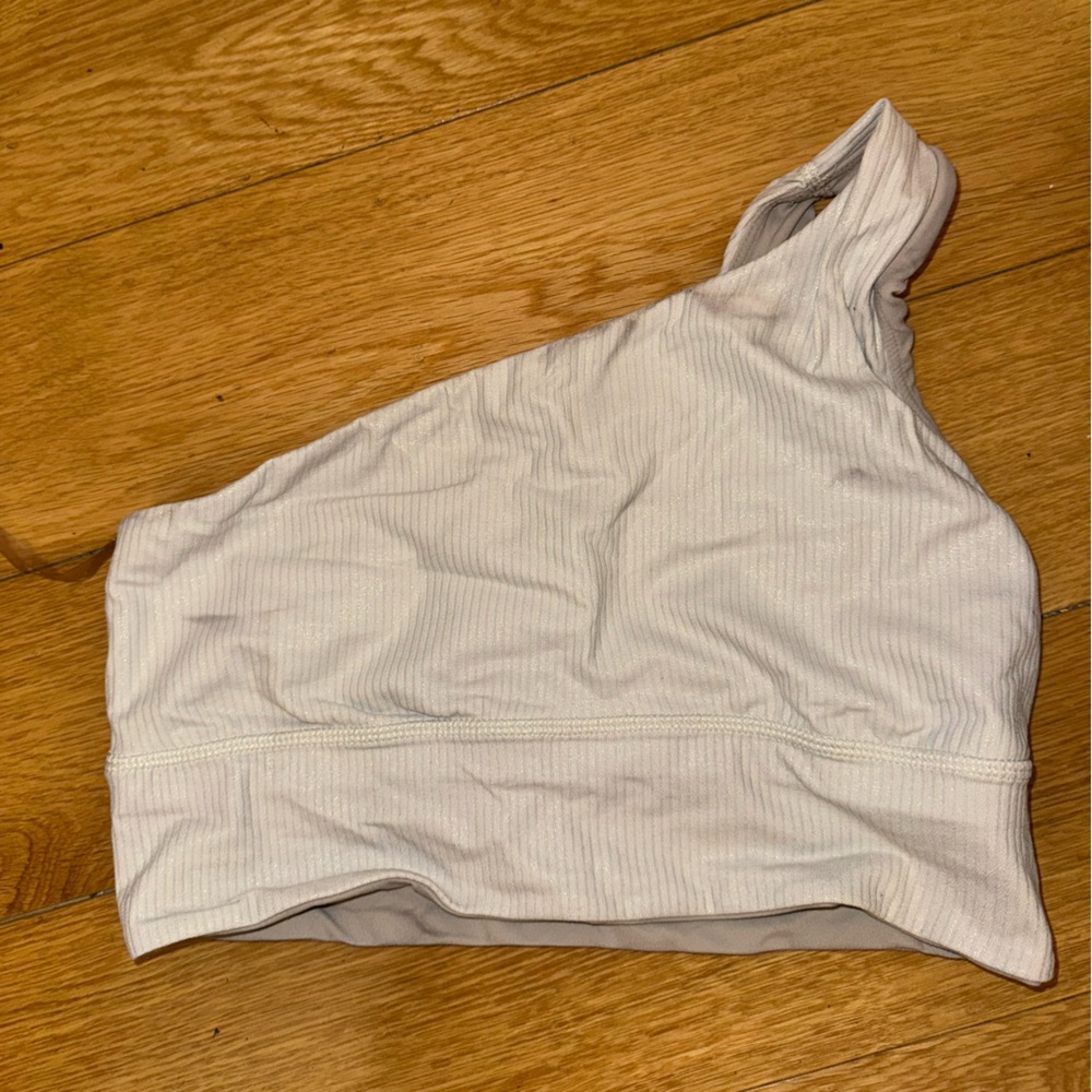 lululemon athletica White ribbed bra top